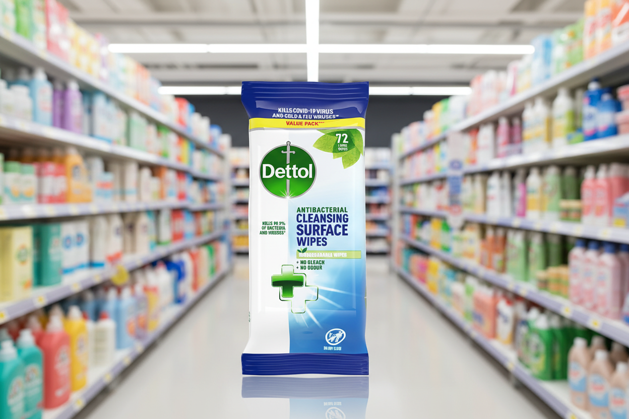 5 x Dettol Antibacterial Cleansing Surface Wipes 72 Large Wipes