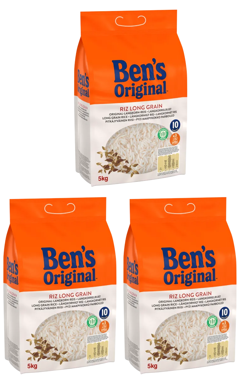 3 x Ben S® Long Grain Rice 5Kg