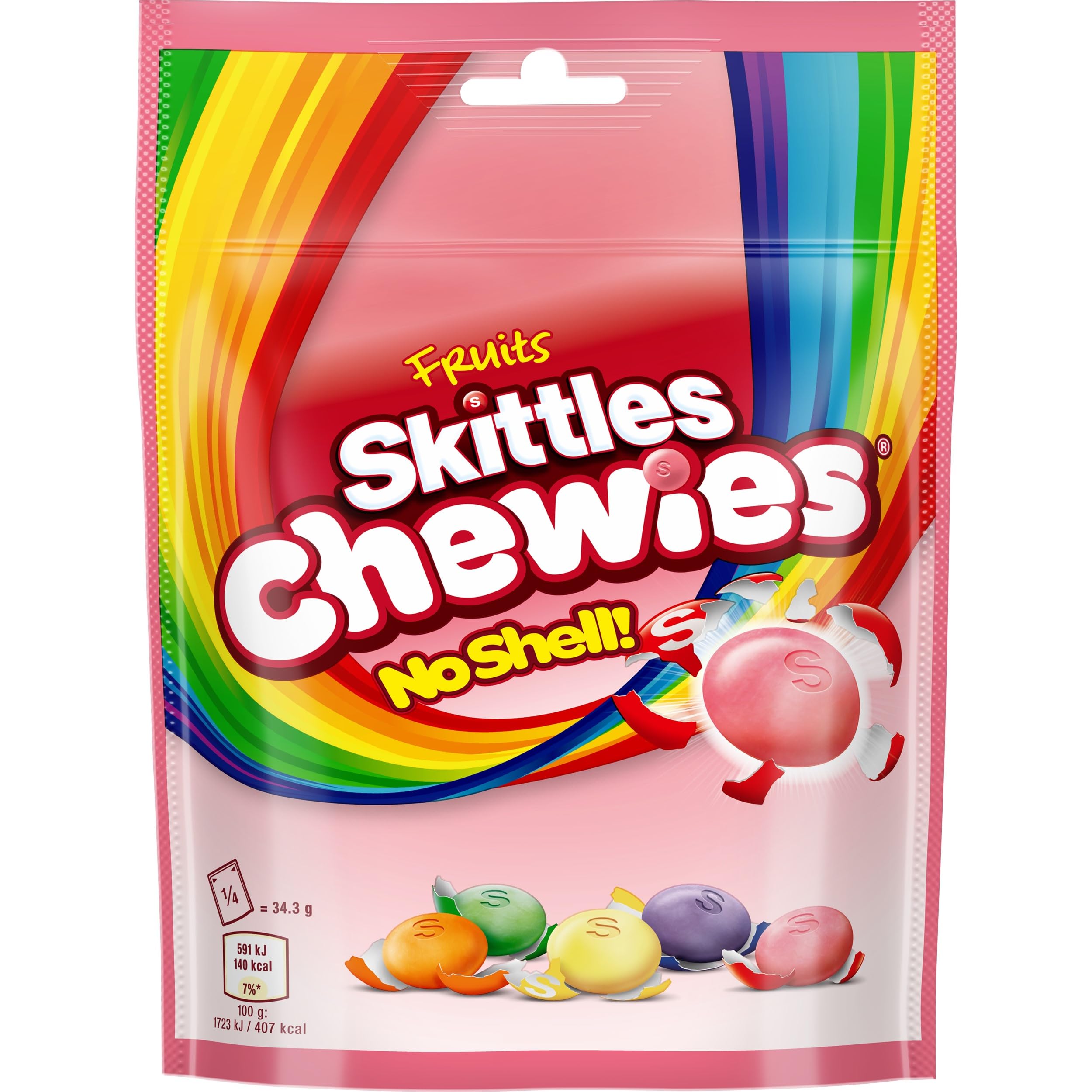 16 x Skittles Chewies Fruits Sweets Pouch Bag 137G