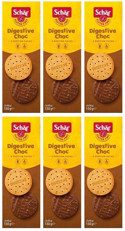 6 x Schär Digestive Choc 3 X 50G (150G)