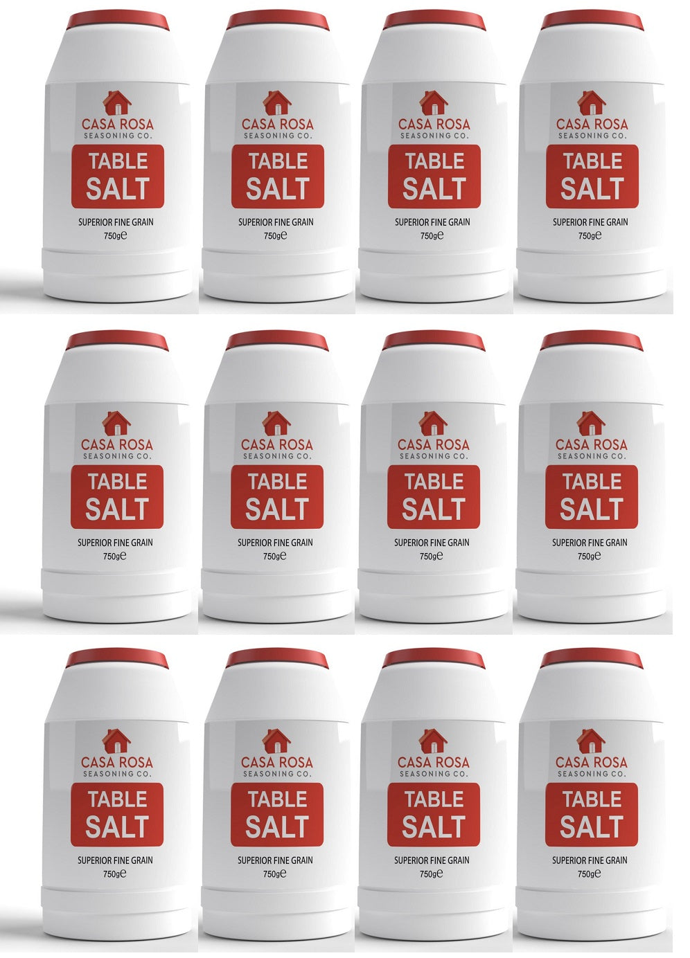 12 x Casa Rosa Fine Table Salt 750G