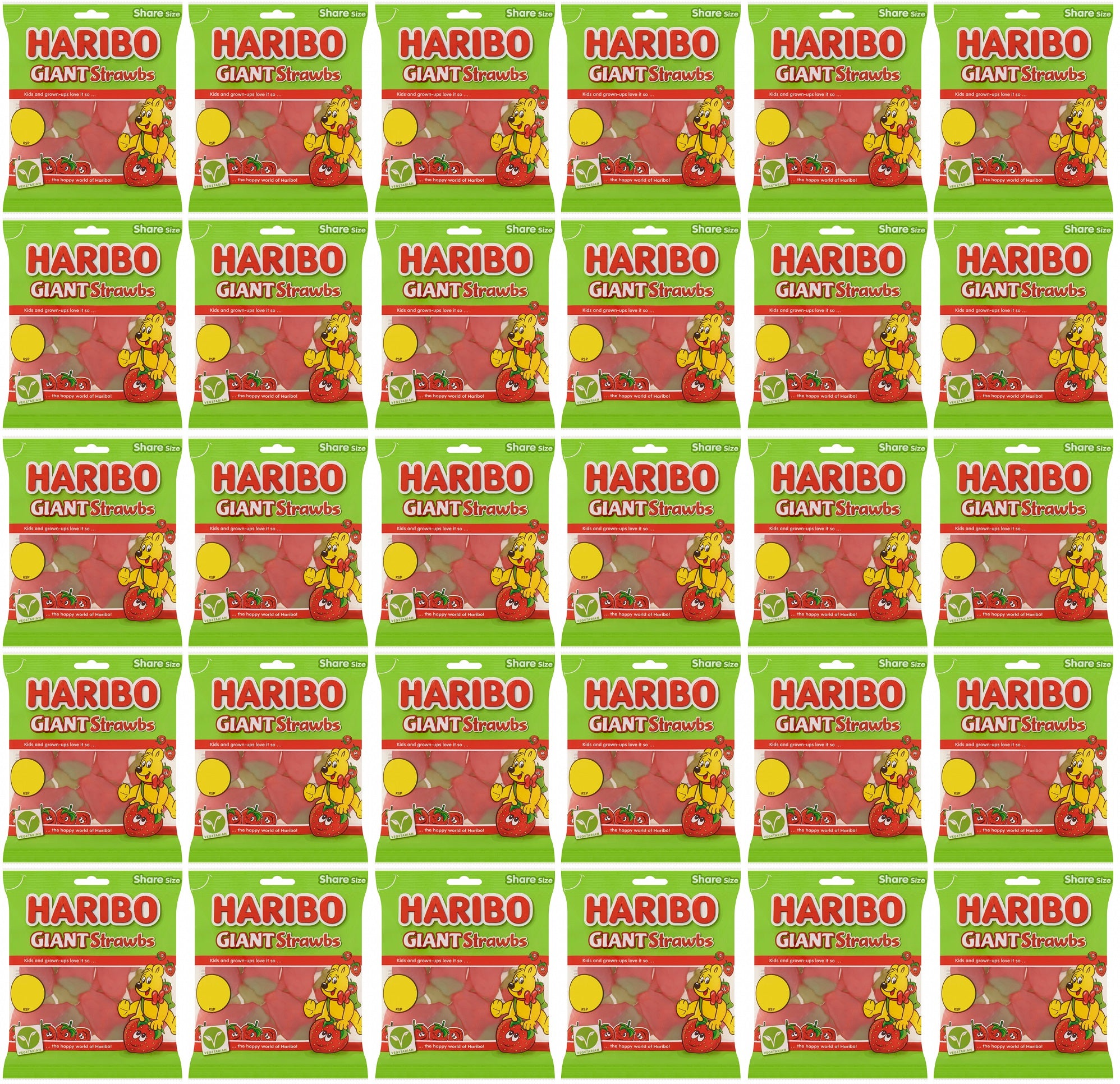 30 x Haribo Giant Strawbs 140G