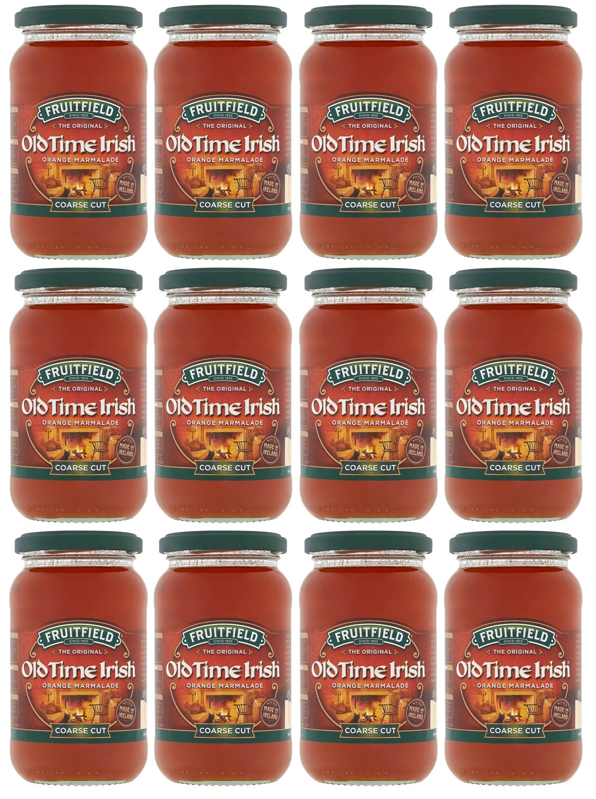 12 x Fruitfield Old Time Irish Coarse Cut Orange Marmalade 454G