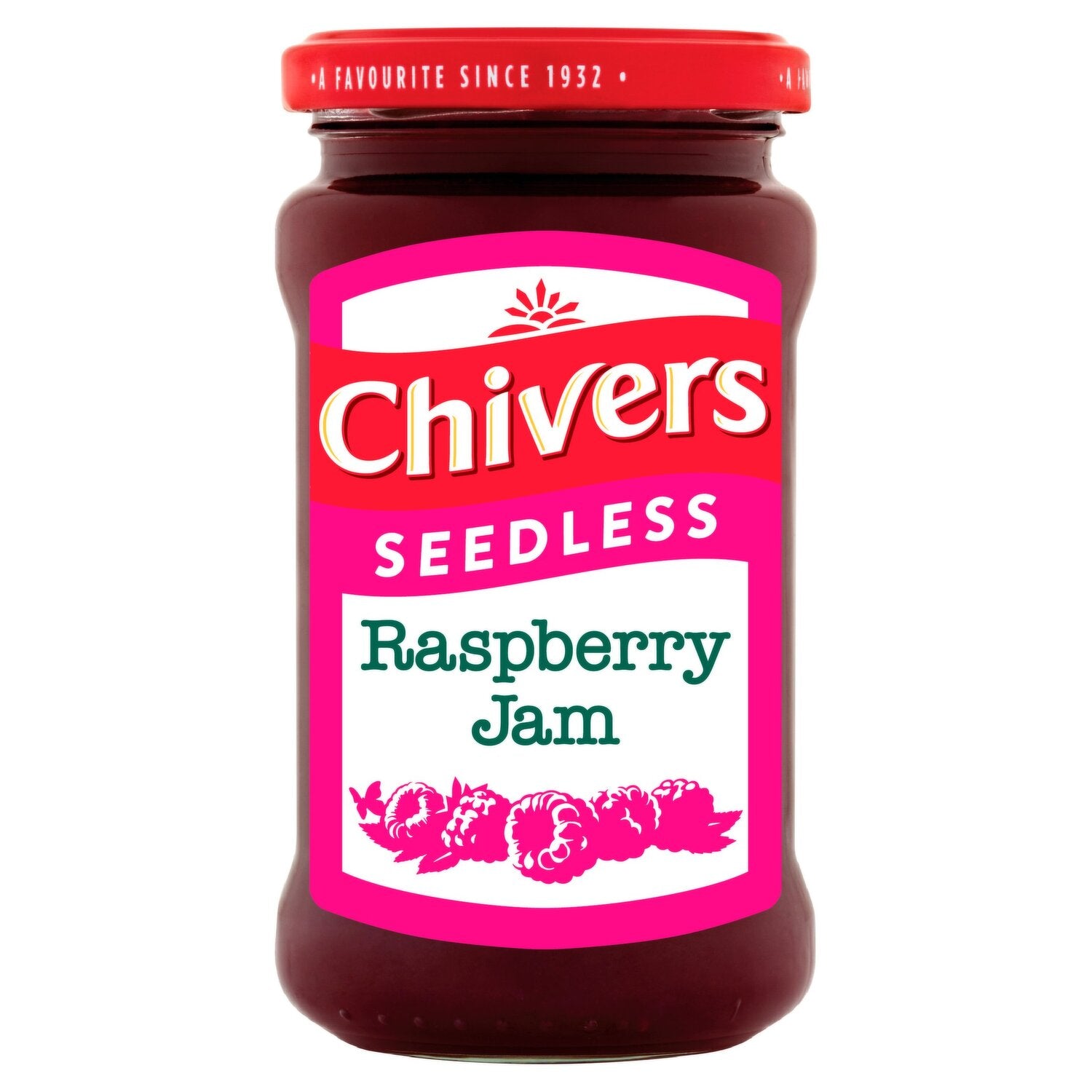 12 x Chivers Seedless Raspberry Jam 370G