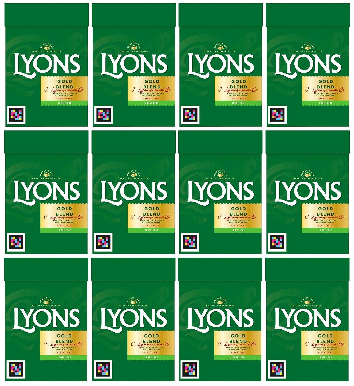 12 x Lyons Gold Blend Loose Leaf 250G