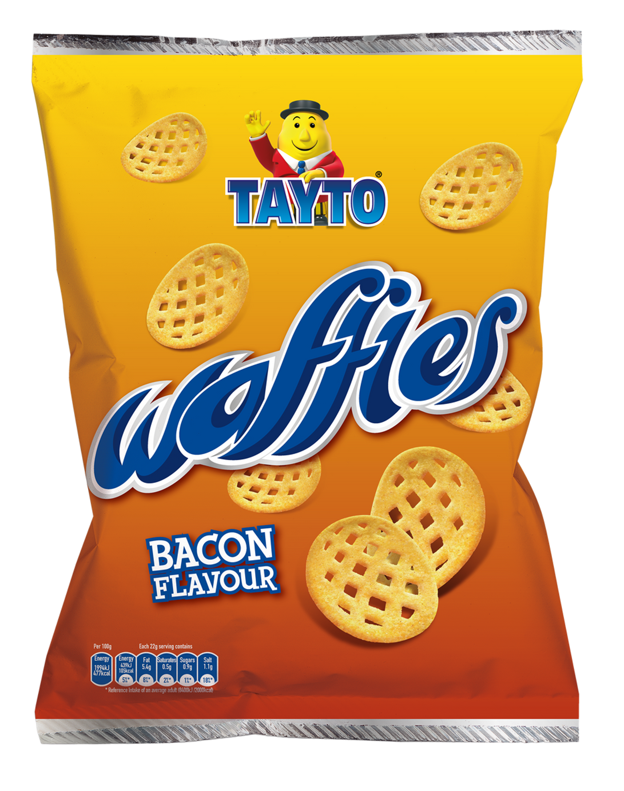 50 x Tayto Waffles Bacon Flavour Potato Snacks 31G