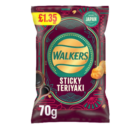 18 x Walkers Sticky Teriyaki - 70GM