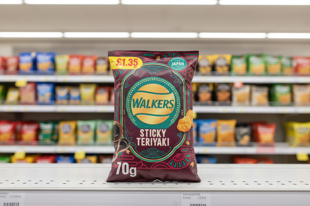 18 x Walkers Sticky Teriyaki - 70GM