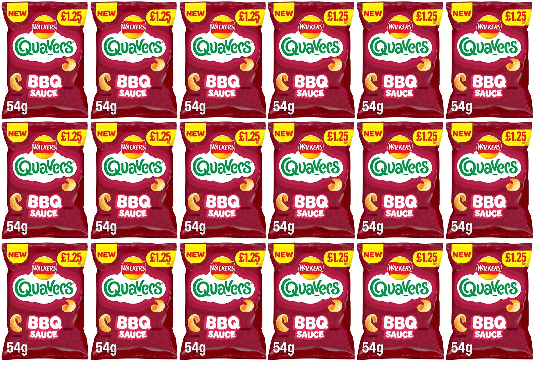 18 x Quavers Bbq Sauce Pmp - 54GM