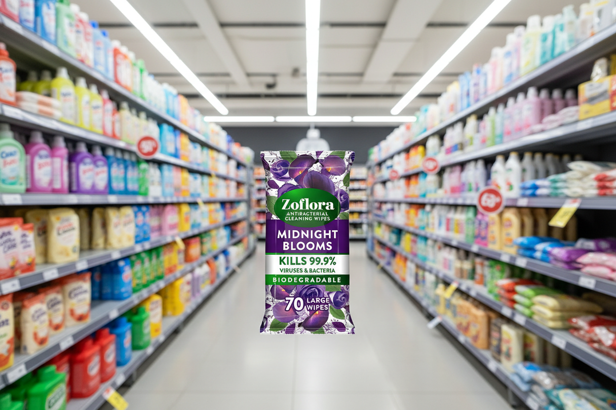 6 x Zoflora Antibacterial Wipes Midnight Bloom - 70 PACK