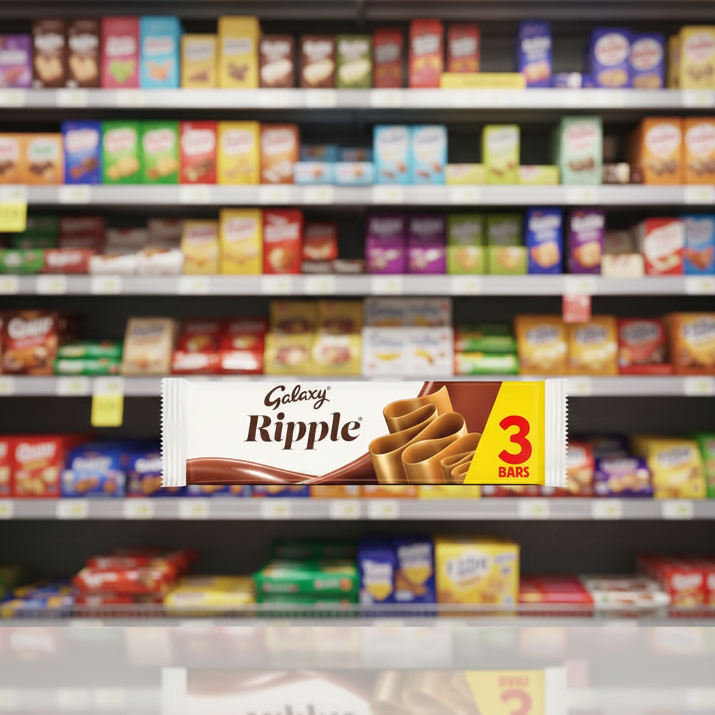 29 X Galaxy Ripple Milk Chocolate Bars 3Pk - 90Gm