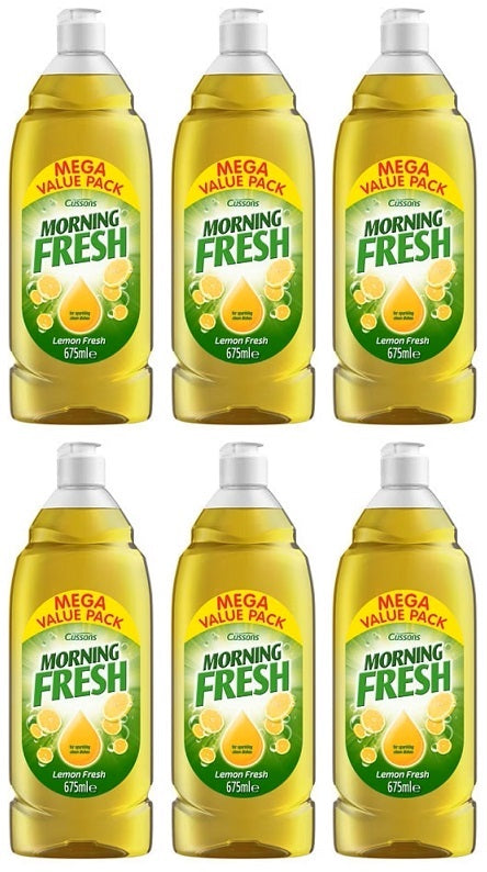 6 X Morning Fresh Wash Up Liquid Lemon - 675Ml
