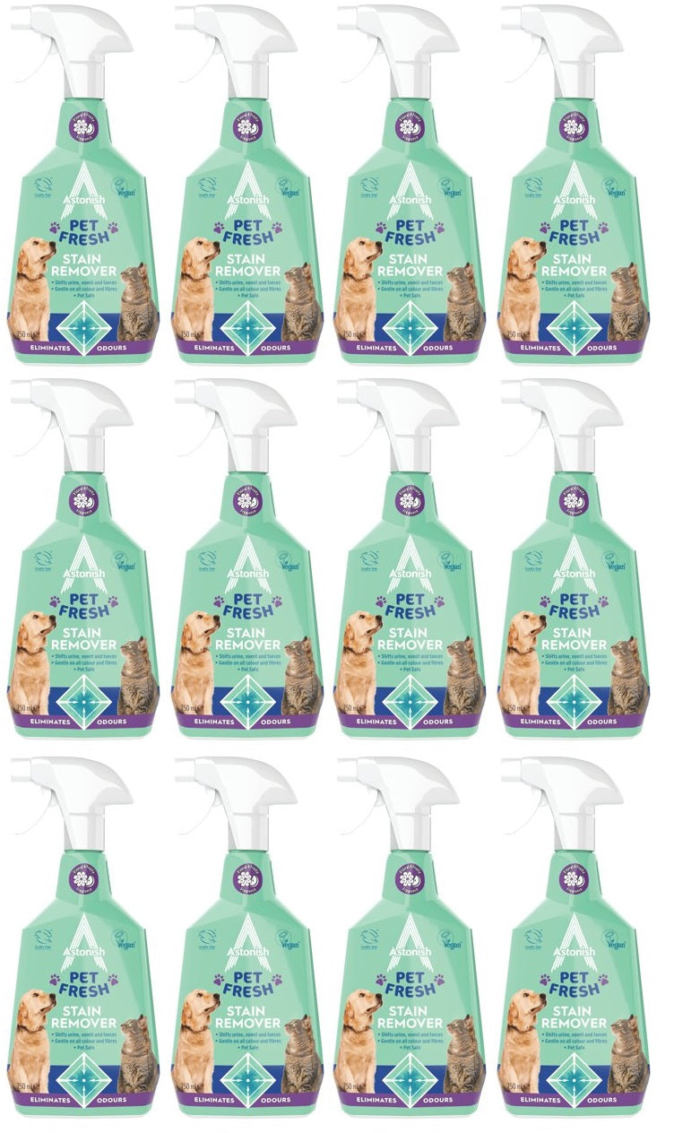 12 X Astonish Stain Remover Pet Fresh - 750Ml