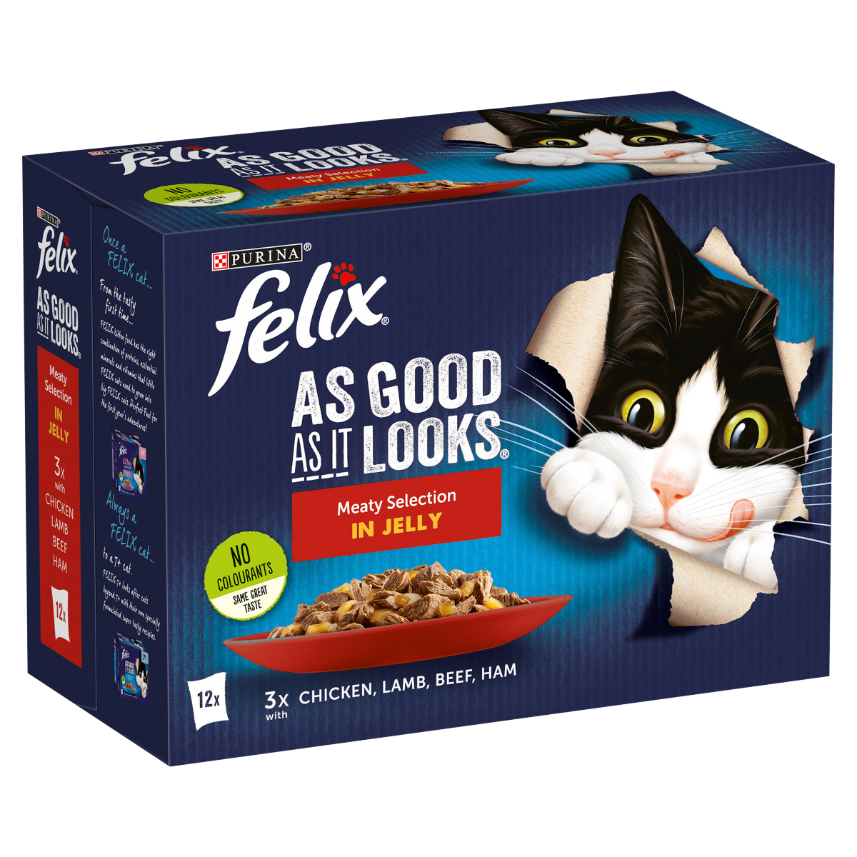 Agail 4 x Felix Cat Agail Pouch Meaty Selection 12 Pack - 12X85GM