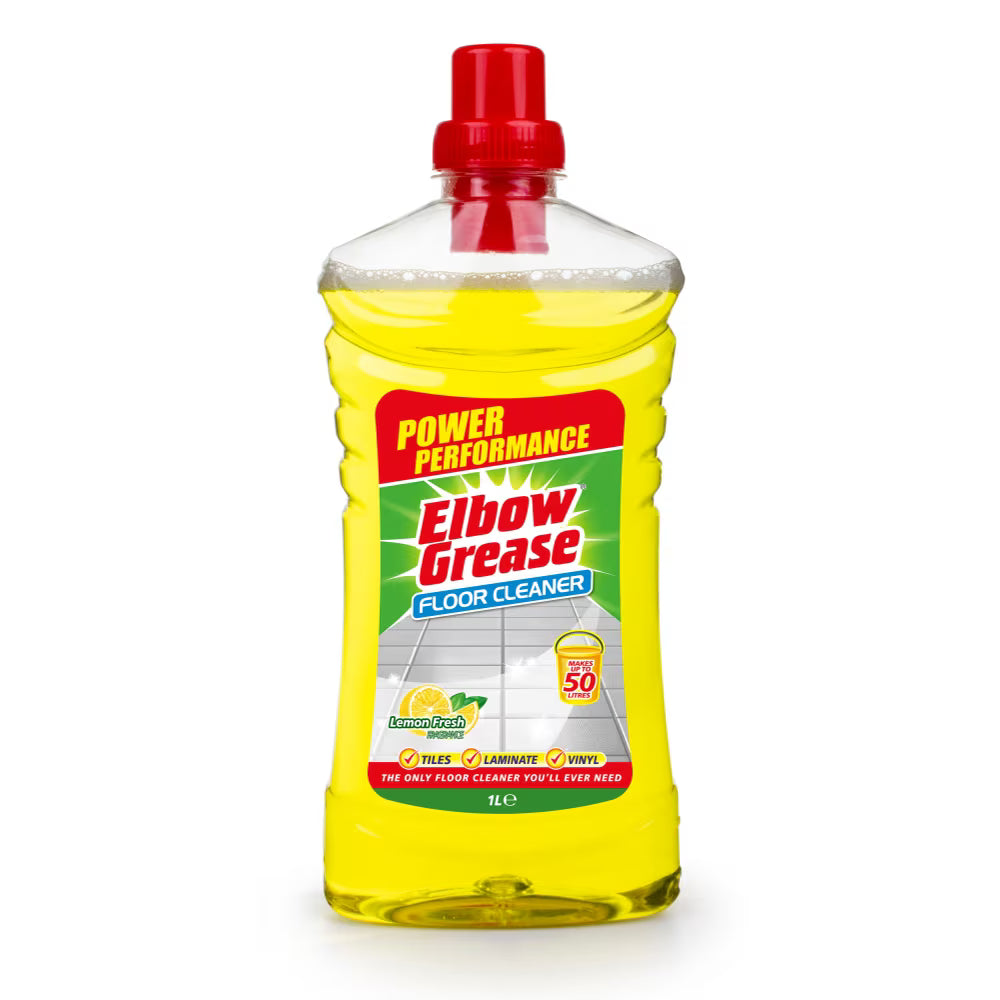 12 X Elbow Grease Floor Cleaner Lemon - 1 Litre