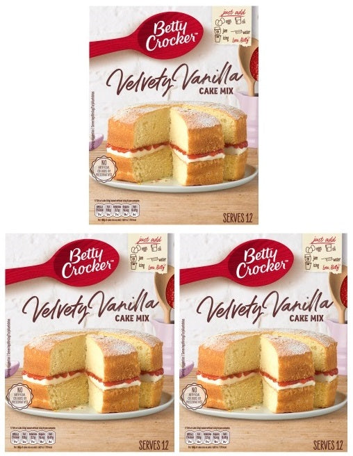 3 x Betty Crocker Velvety Vanilla Cake Mix 425G