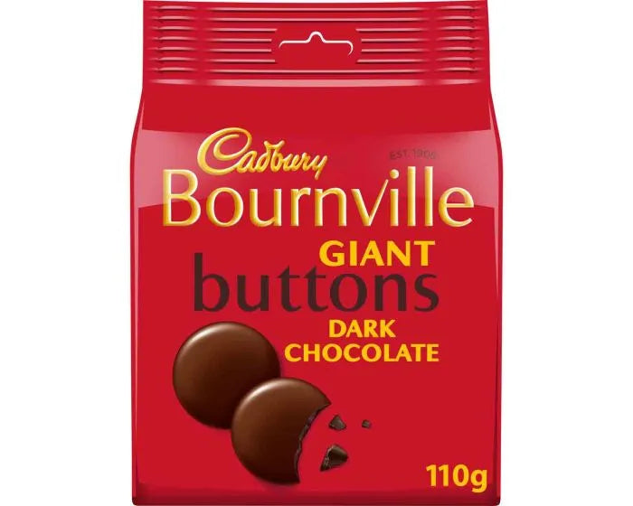 10 x Cadbury Bournville Giant Buttons Dark Chocolate 110G