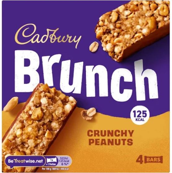 8 X Cadbury Brunch Peanut 4 Pack 160G