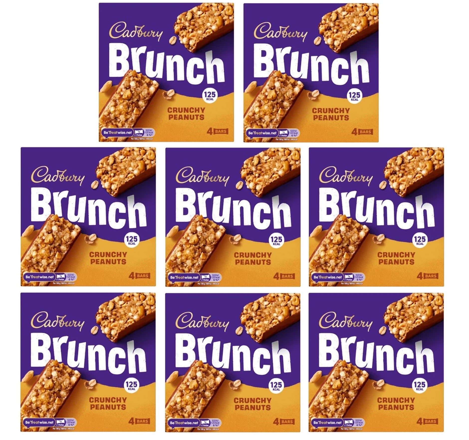 8 X Cadbury Brunch Peanut 4 Pack 160G