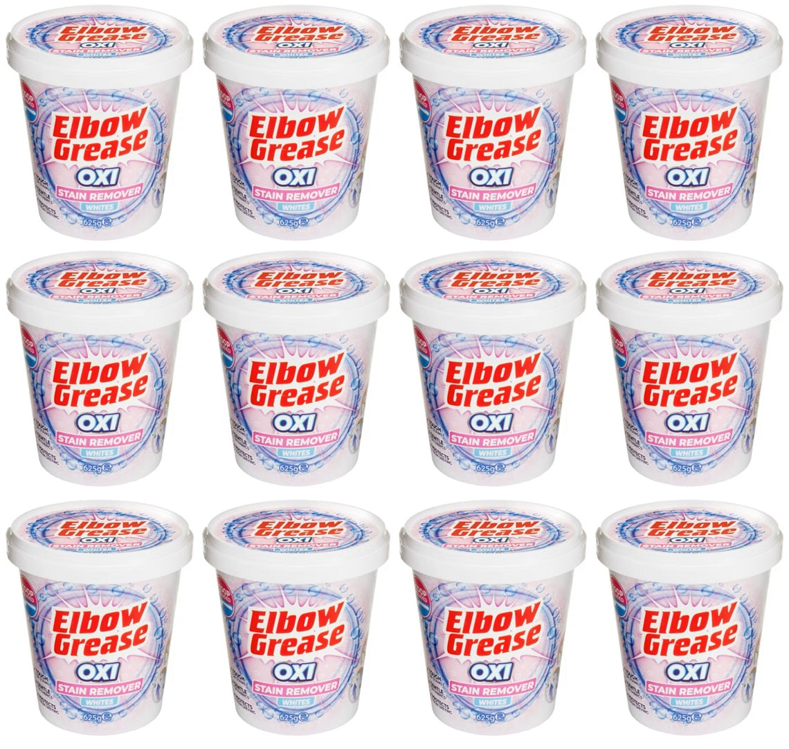 12 X Elbow Grease Oxi Stain Remover Whites - 625Gm