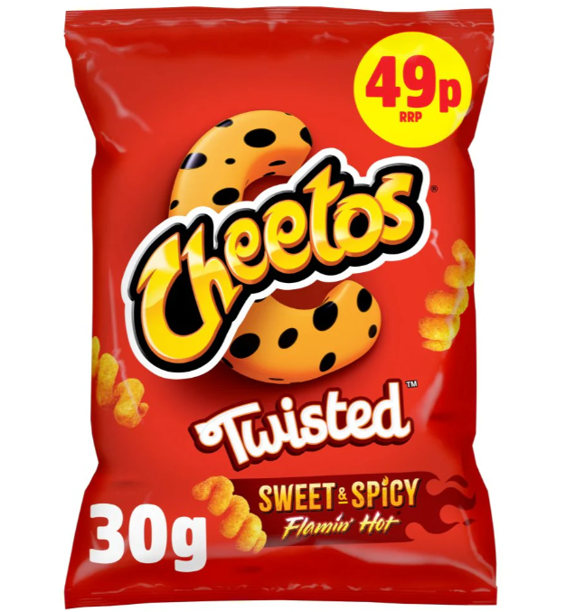 30 x Cheetos Twisted Flamin Hot - Sweet & Spicy 30Gm