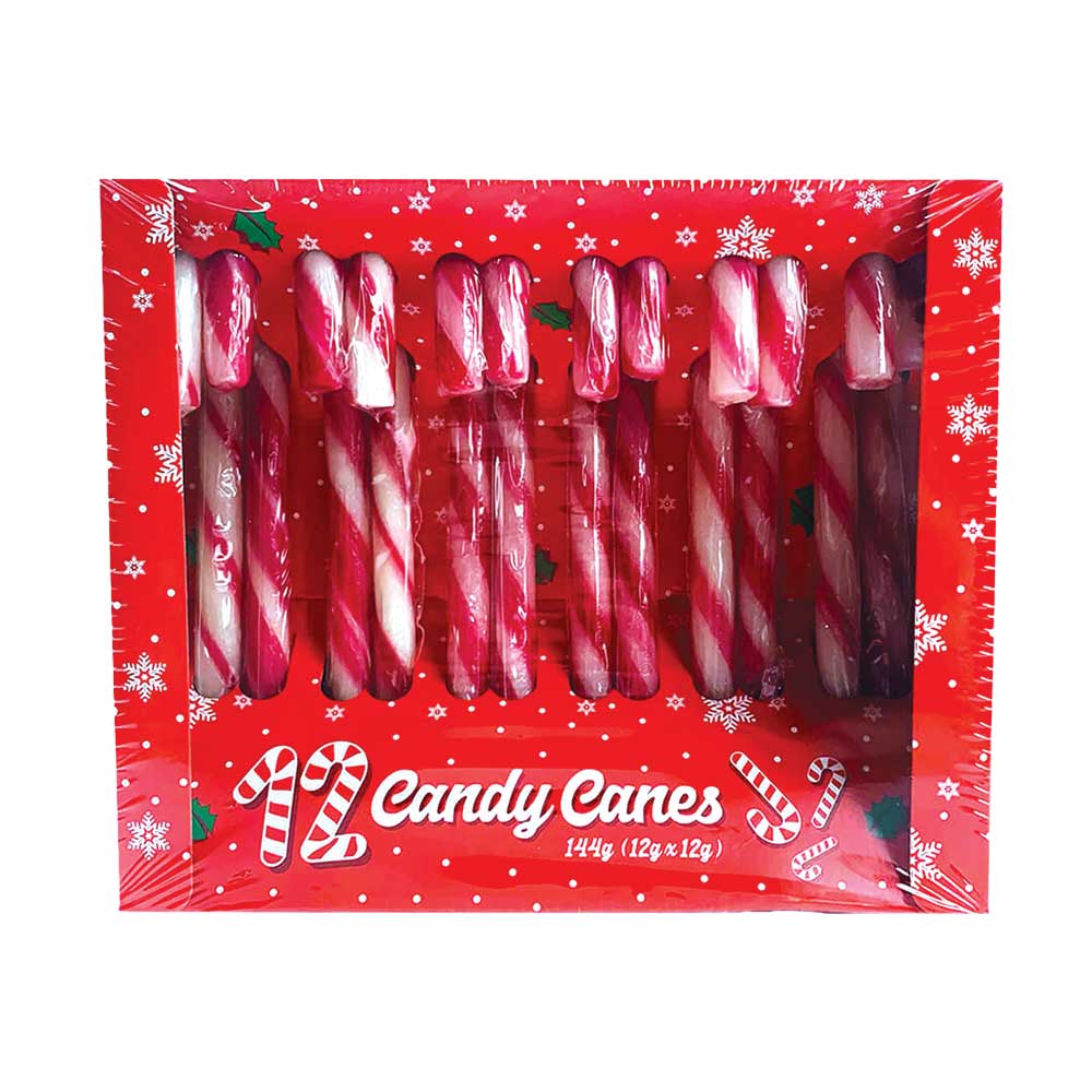 24 x Peppermint Candy Canes Red & White 12 Pack