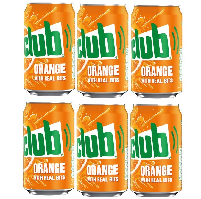 6 x Club Orange Cans - 330Ml