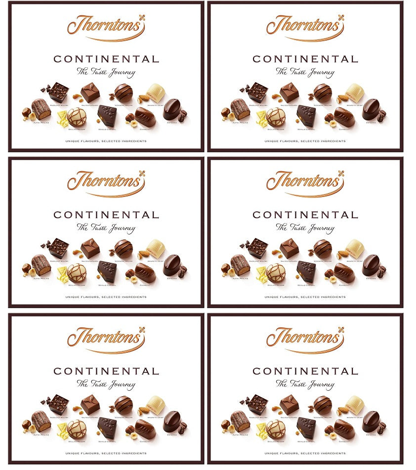 6 x Thorntons Continental Assortment Box Chocolates - 248GM