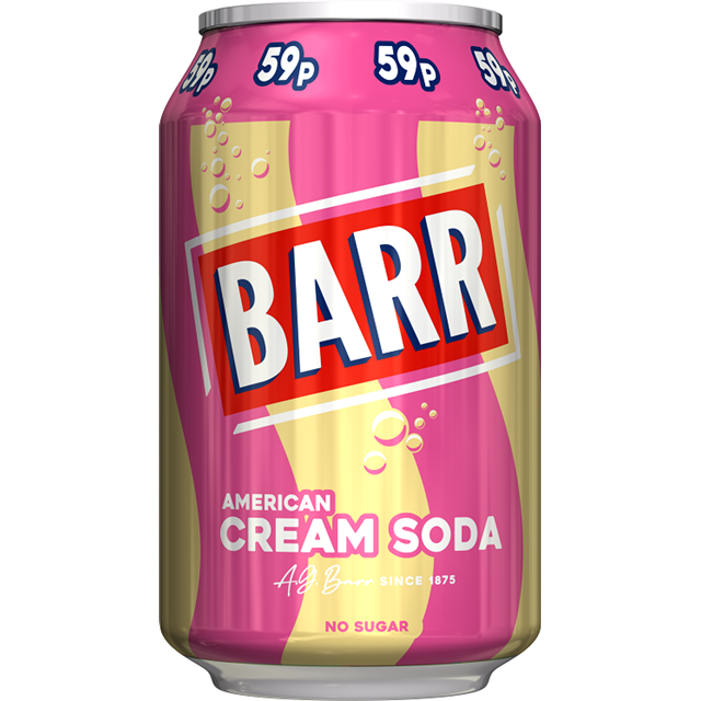 24 x Barr Cream Soda Can - 330Ml