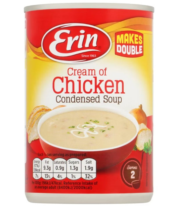 12 x Erin Cream Of Chicken Condensed Soup 295G