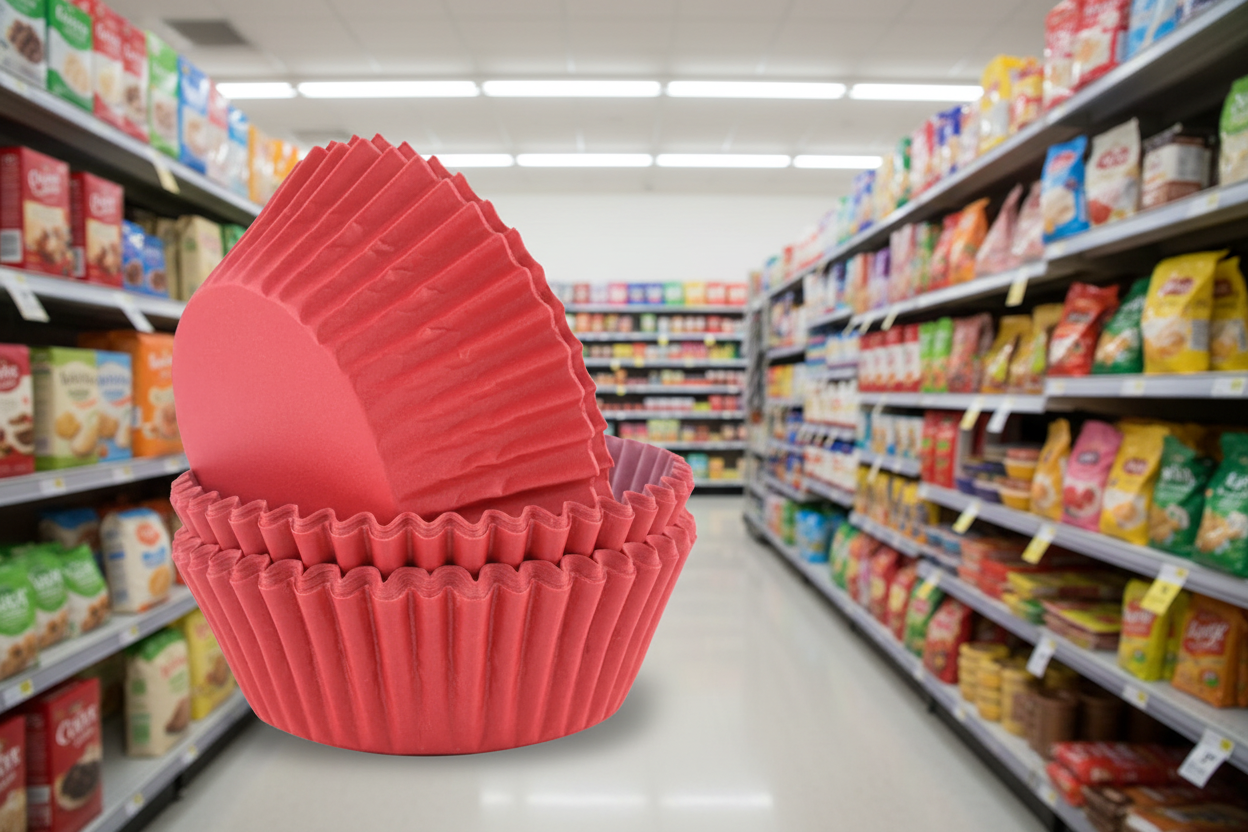 Pme Block Colour Cupcake Cases Red (Pack 60)