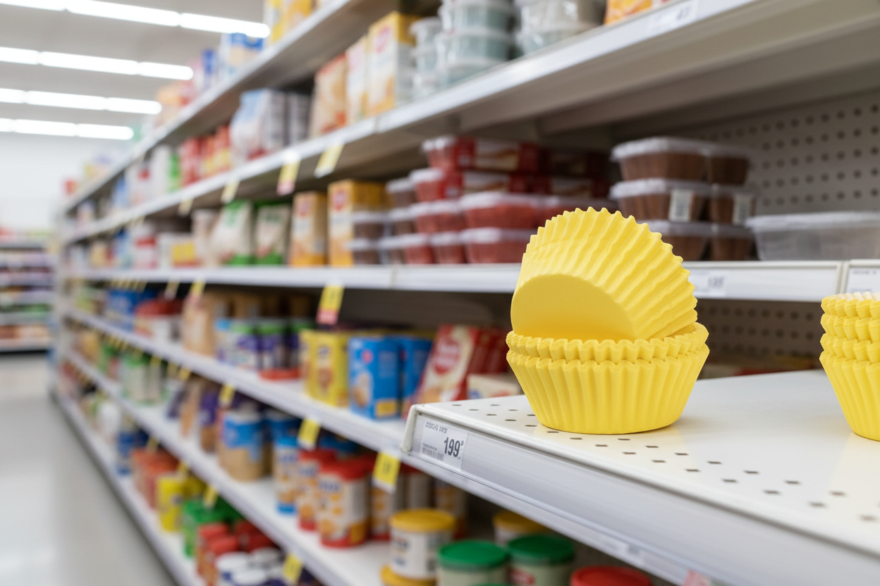 Pme Block Colour Cupcake Cases Yellow  (Pack 60)