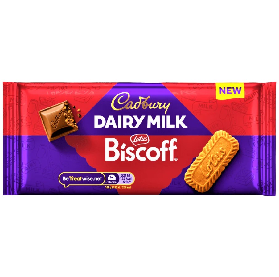 48 X Cadbury Dairy Milk Biscoff Chocolate Bar Irish - 54Gm