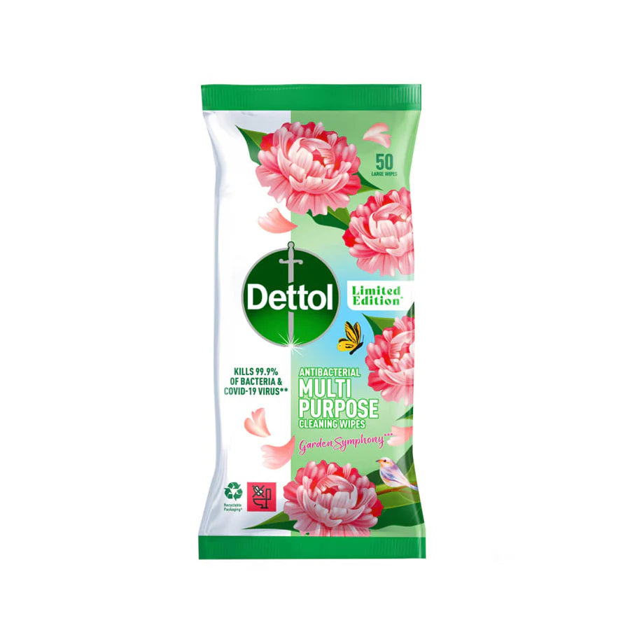 8 x Dettol Wipes Garden Symphony  - 50 PACK