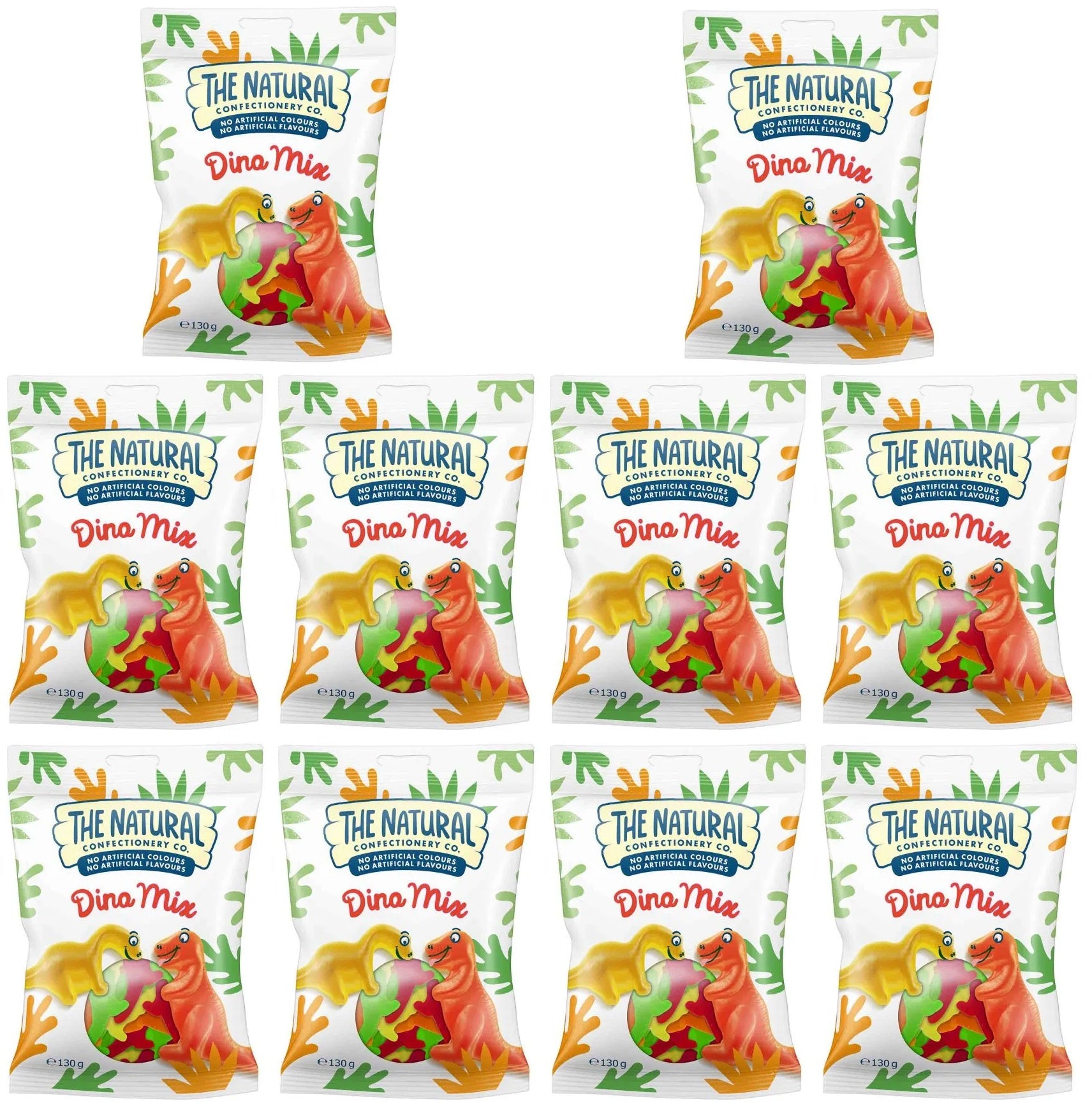 10 x The Natural Confectionery Dino Mix 130GM