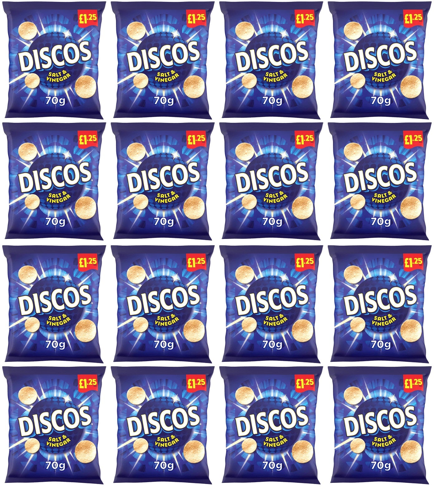 16 x Kp Discos Salt & Vinegar - 70GM