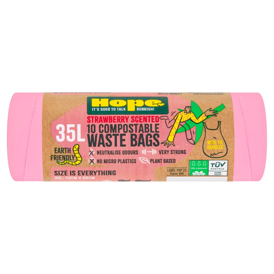 24 X Hope Compostable Waste Bags Scented 35 Litre - 10 Pack