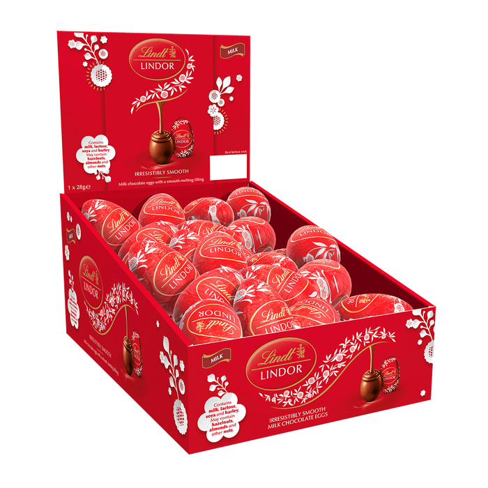 48 x Lindt Milk Chocolate Lindor Filled Egg - 28GM