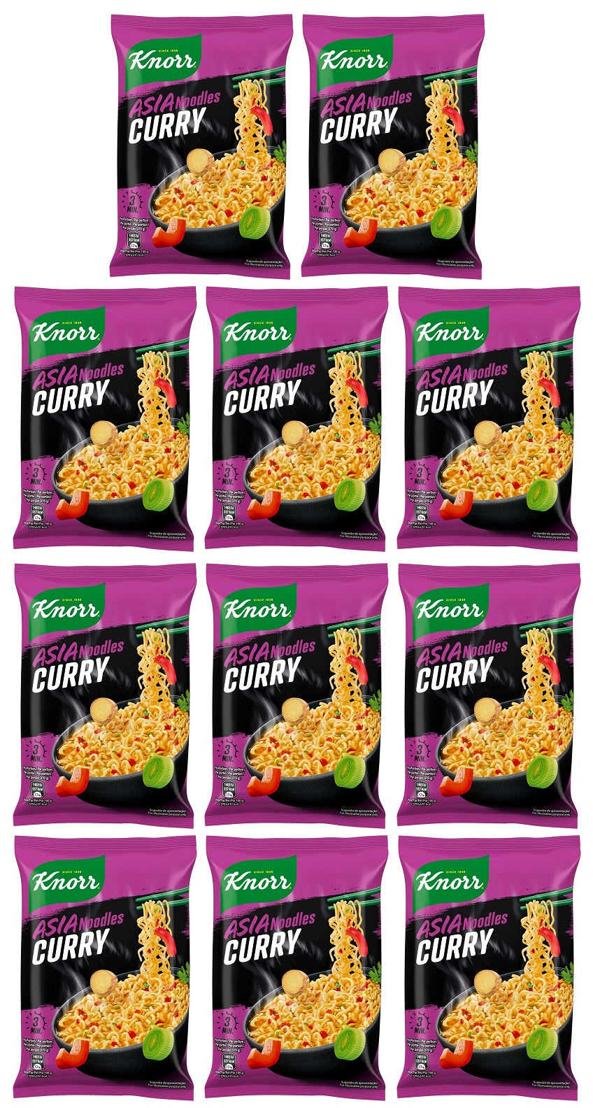 11 x Knorr Curry Asia Noodles 70G