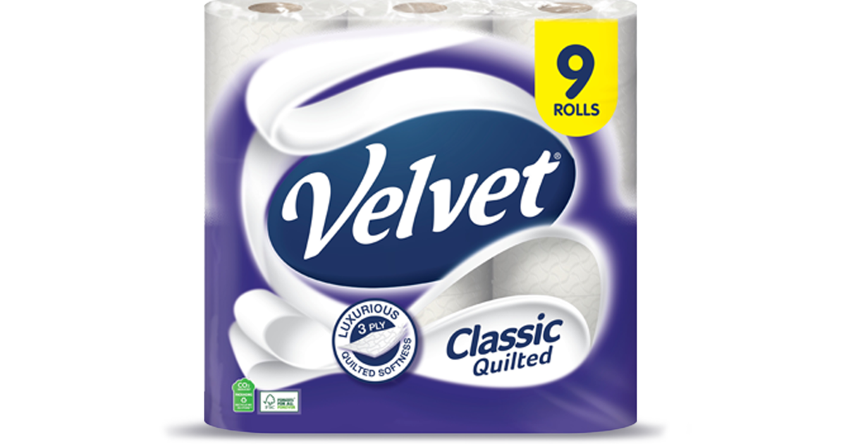 5 x Velvet Classic Quilted  - 9 PACK