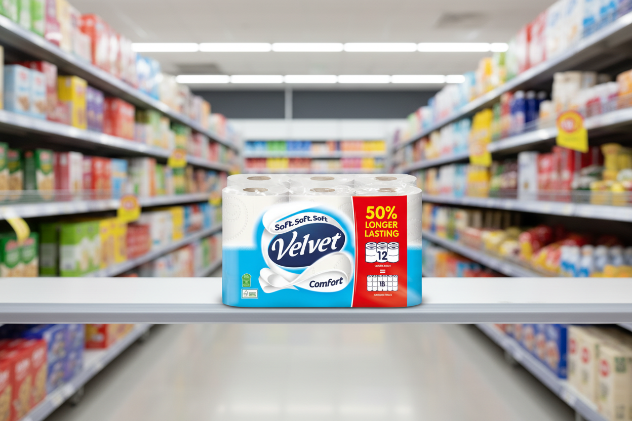 5 x Velvet Comfort Toilet Roll 6 Rolls 50% Longer Lasting