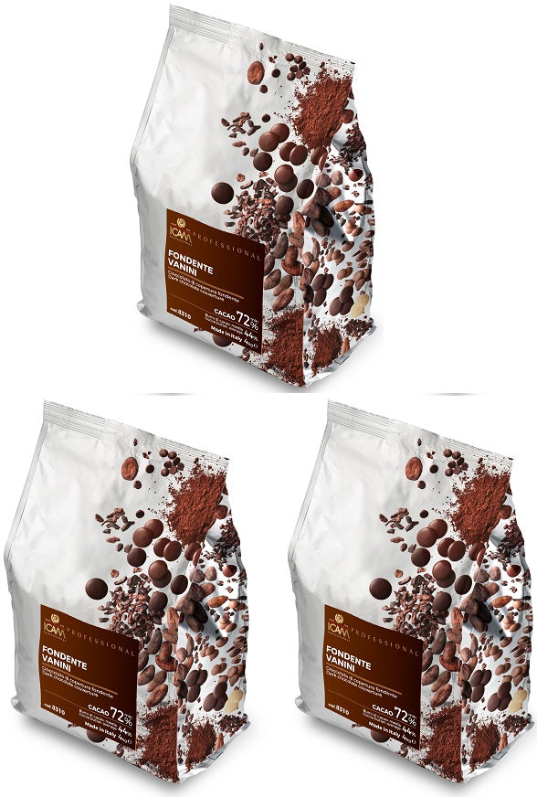 3 x Icam Professional 72% Dark Chocolate 4Kg
