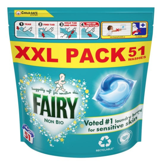 2 x Fairy Non Bio Pods® For Sensitive Skin 51 Washes