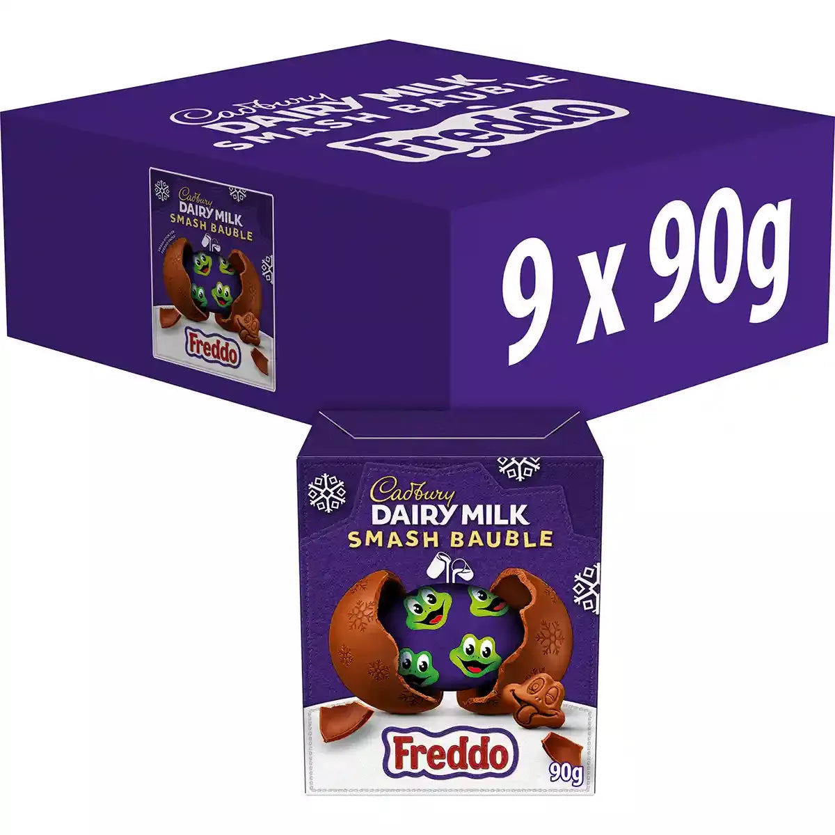 9 X Cadbury Dairy Milk Smash Bauble Freddo - 90Gm