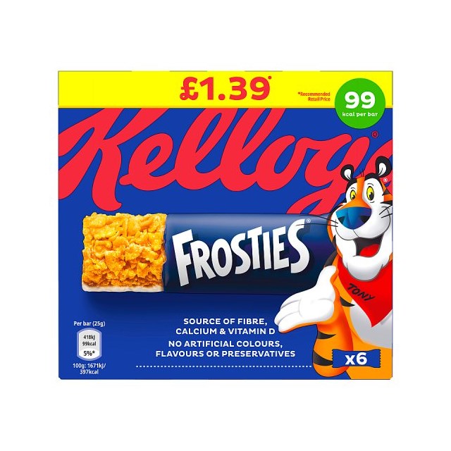 14 x Kelloggs Frosties Cereal Bar 6 Pack - 6PK