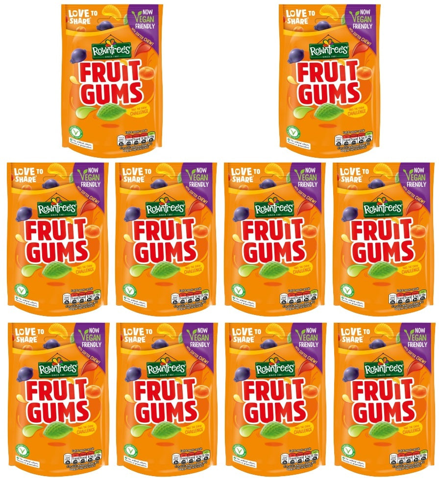 10 x Rowntree Fruit Gums Pouch 150G