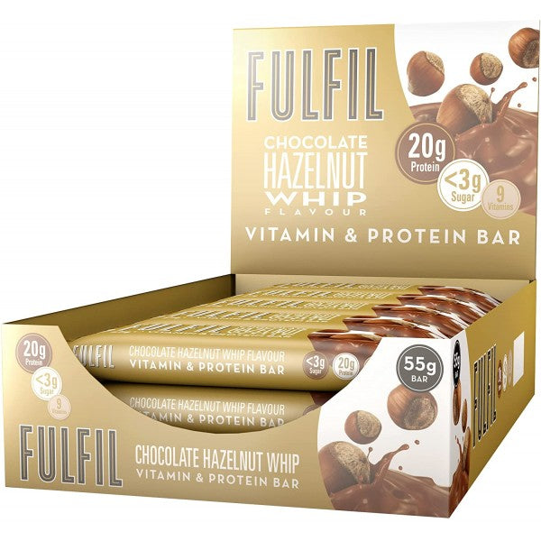 15 x Fulfil Chocolate Hazelnut Whip Flavour Vitamin & Protein Bar 55G