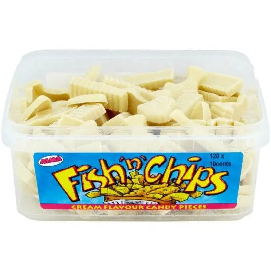 120 x Alma Fish  N  Chips Cream Flavour Candy 120 Pieces