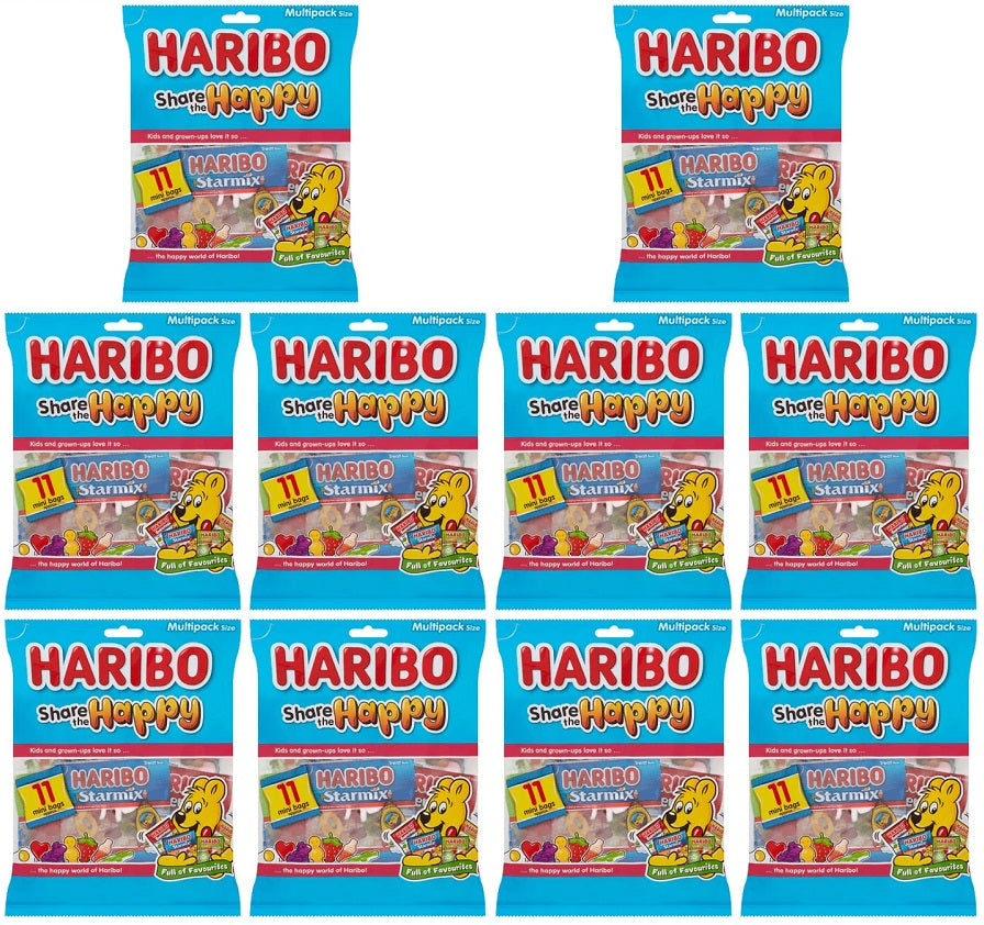 10 x Haribo Share The Happy Multipack Bag 176G