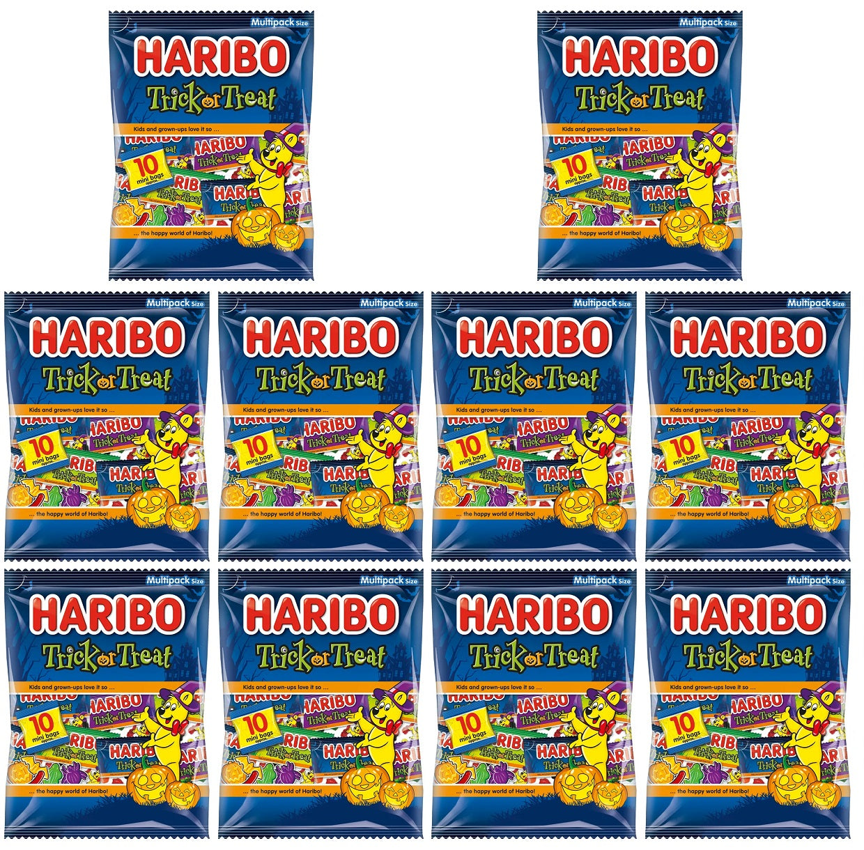 10 x Haribo Trick Or Treat 10pk  - 160GM